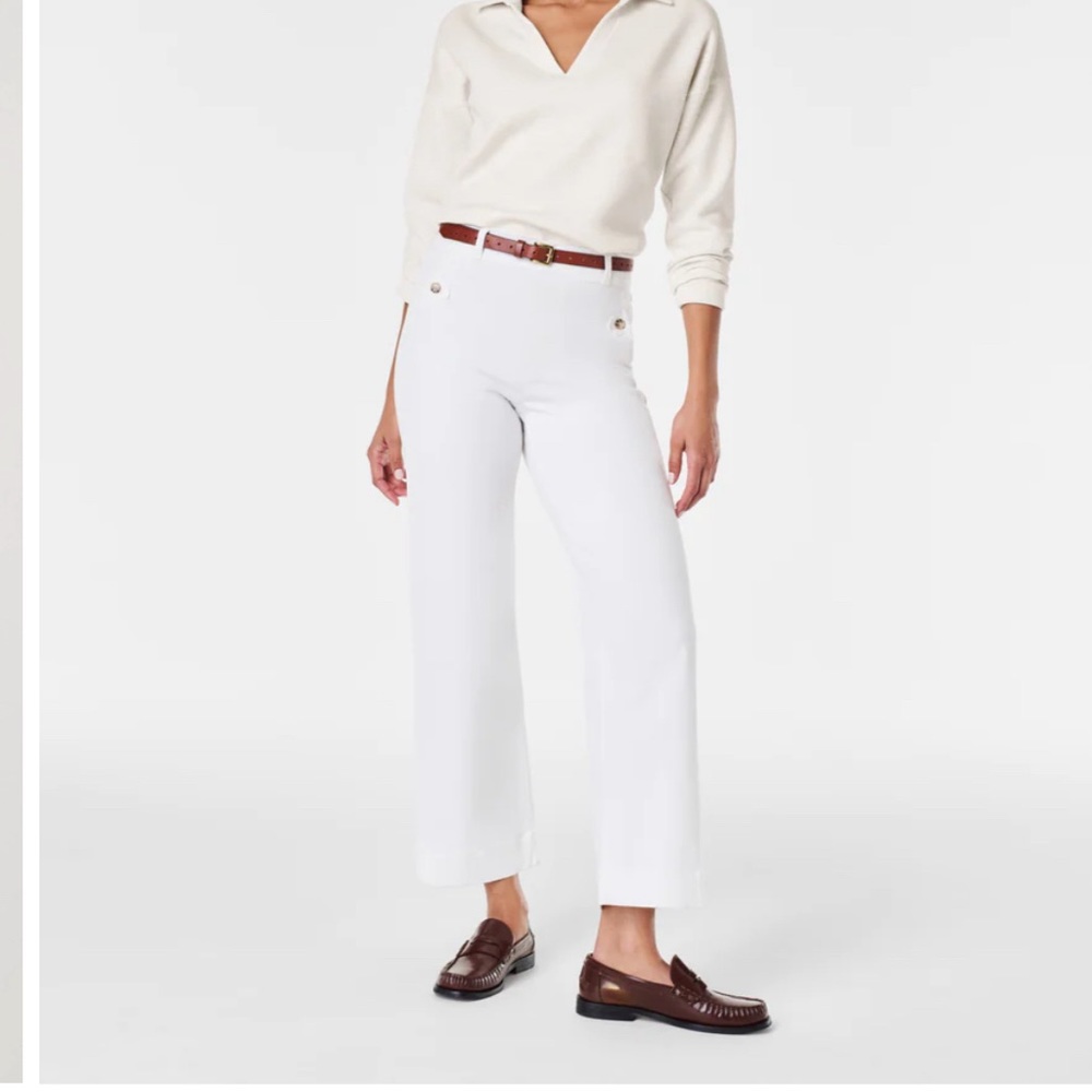 SPANX Stretch Twill Cropped Wide Leg Pant